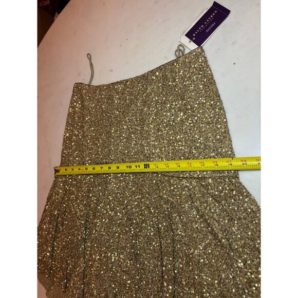 Ralph Lauren Collection Sequin Embellished Skirt Gold Runway Party Formal $5K 8 - Picture 12 of 15